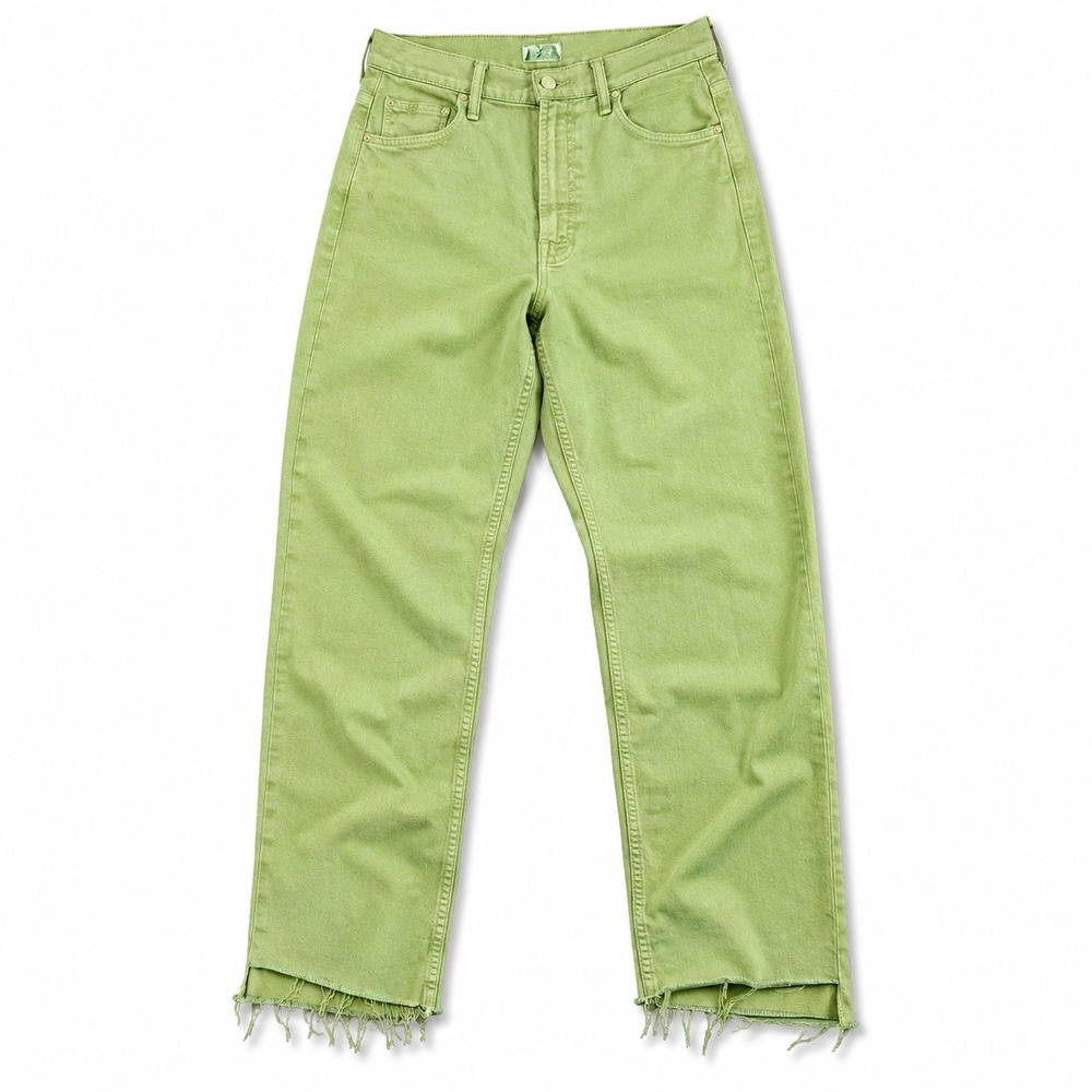 MOTHER High Waisted Rider Ankle Step Fray Jeans Women's 27 Sage Cropped NWOT